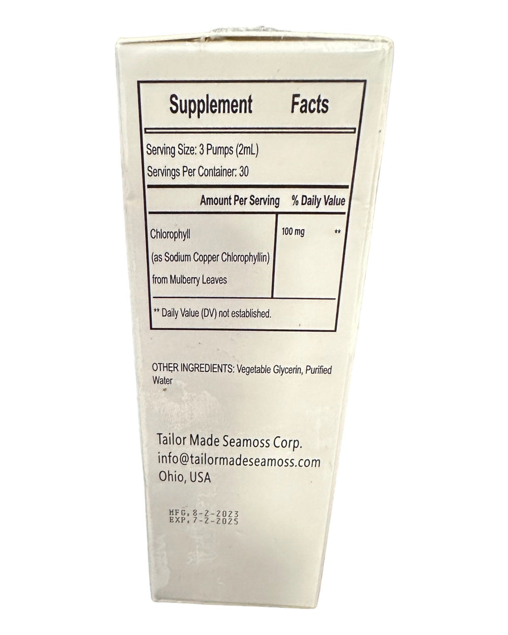 Liquid Chlorophyll 6000mg. - Tailor Made Herbal Products